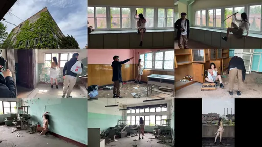 摄影师 Rock Duan 废弃学校人体摄影真实花絮，出镜小A-截图2