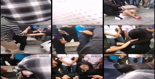 悍妇当街教训女贼 众人围观-截图2