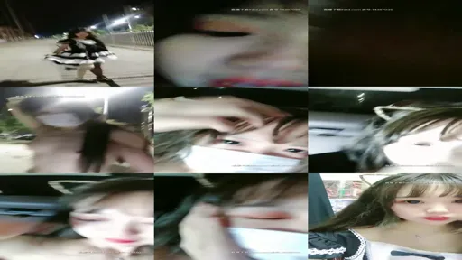 橙橙小萝莉萌妹女仆装深夜户外路上自慰，脱掉衣服黑白丝袜按摩器震动出水，车上假吊抽插呻吟-截图2