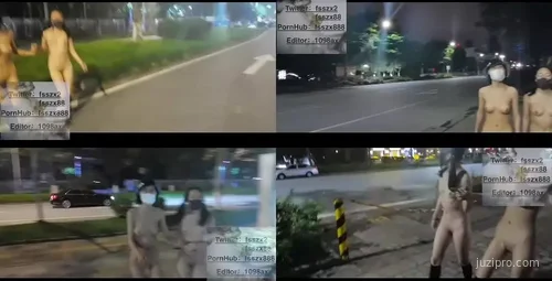 冯珊珊户外双人散步展示