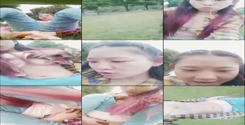 18岁高中女生公园直播用水果互动-截图2