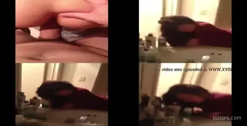 小情侣在洗手台甜蜜互动