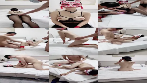 [极品小少妇3P]90后极品小少妇，黑丝情趣诱惑小乳夹激情3P做爱-截图2