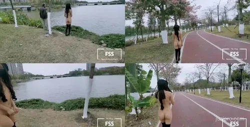 网红冯珊珊公园搭讪体验